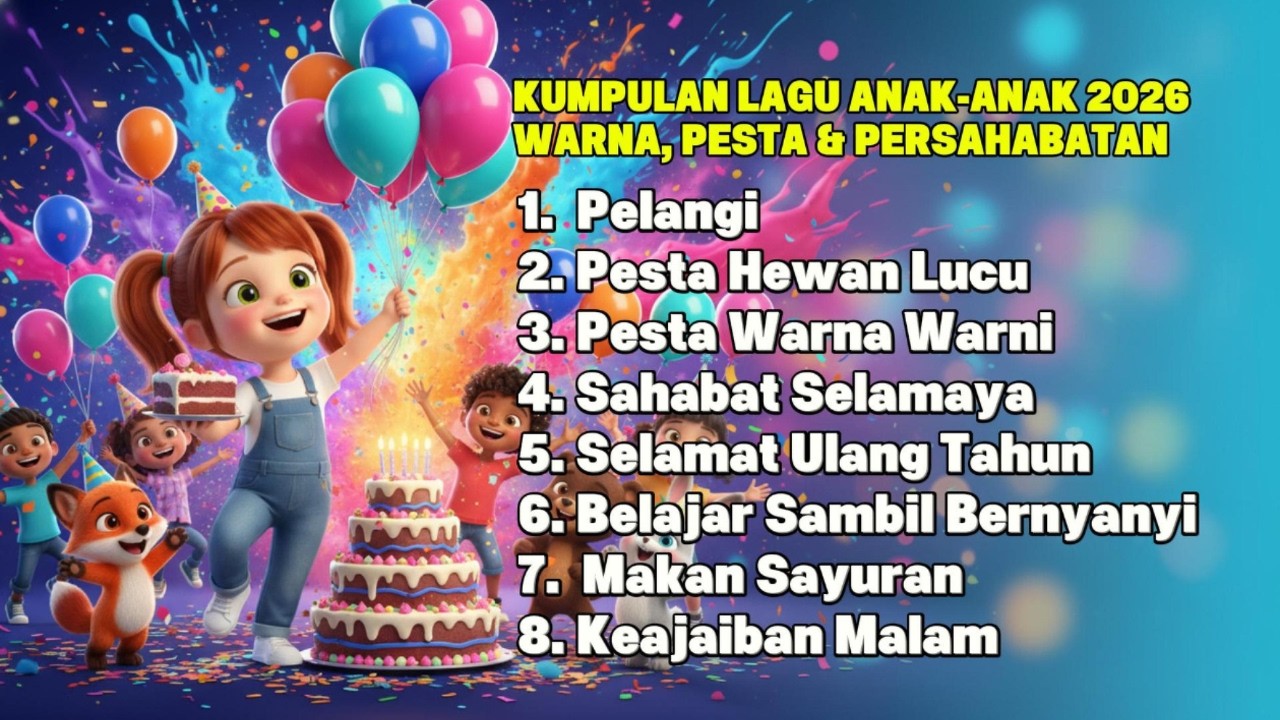 🎵 Kumpulan Lagu Anak Terbaru 2026 - Warna, Pesta & Persahabatan