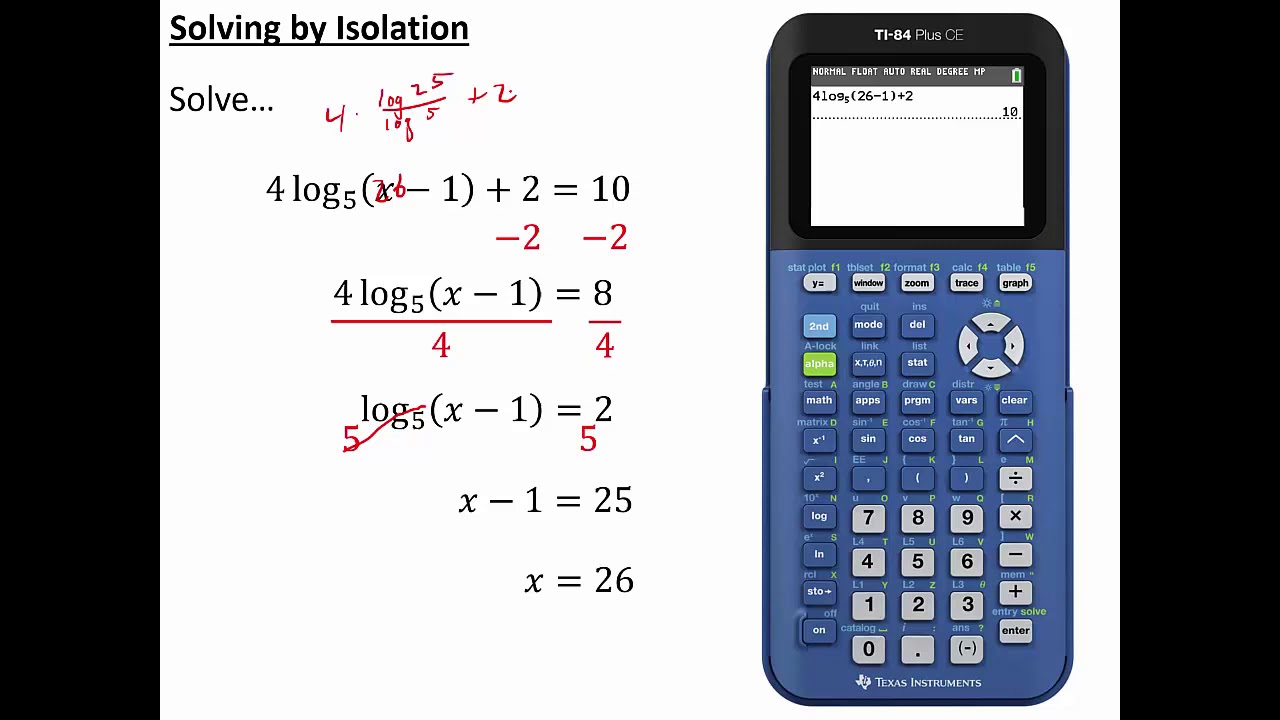 Lesson 8.3, Part 1 - Solving Logarithmic and Exponential Equations ...