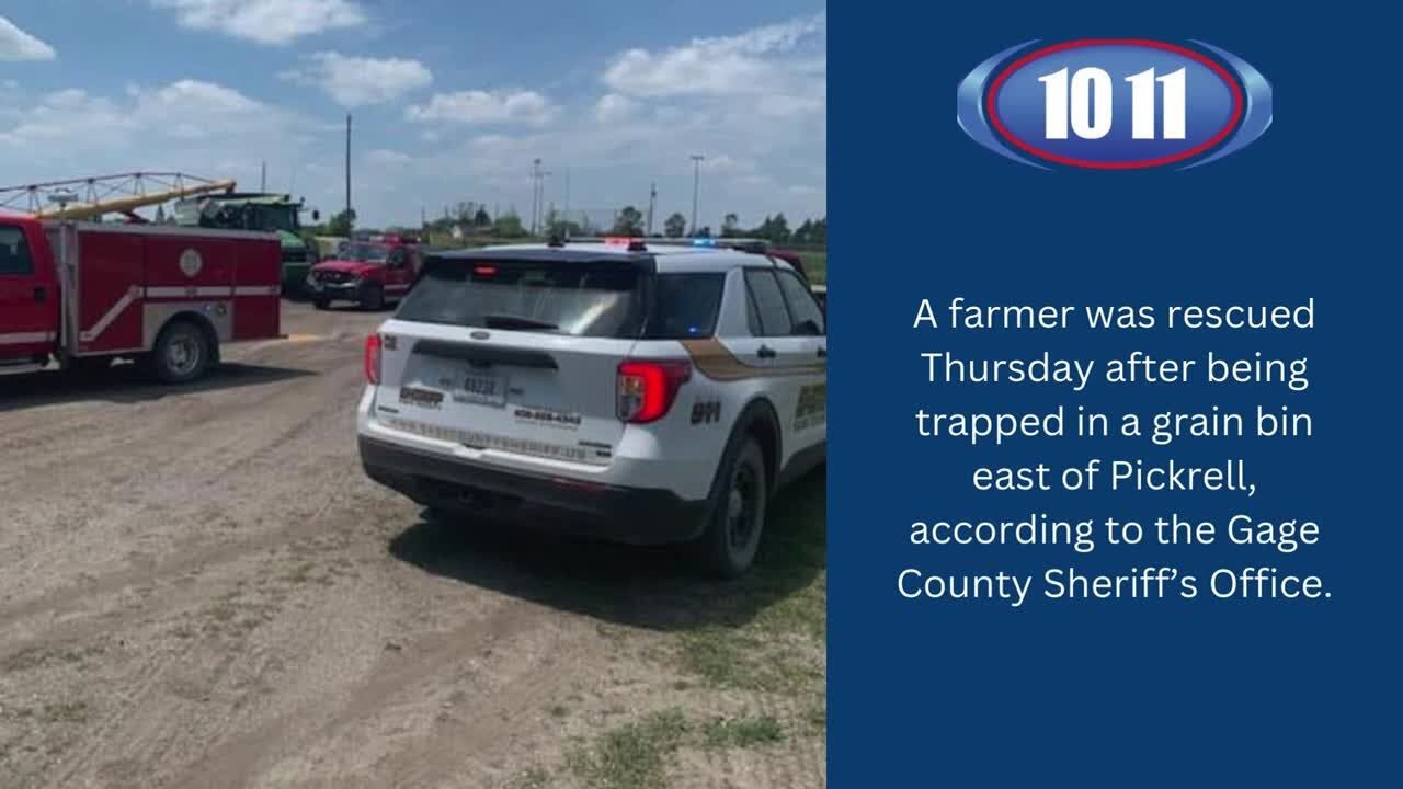 Farmer rescued after being trapped in grain bin in Pickrell - YouTube