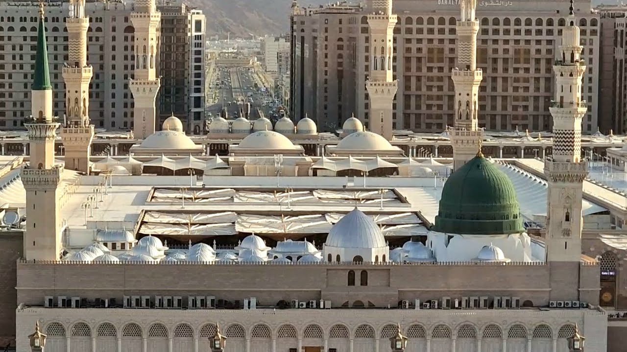 جولة حول مسجد رسول الله ، المسجد النبوي ، المدينة المنورة ، الغمامة ، أبو بكر ، عمر ، عثمان ، طيبة