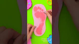 👣 Let’s Make Cute Slippers from Footprints! 🩴 #DIY #KidsLearning #Shorts