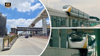 Bangkok New Yellow MRTA Train construction Update - May 2021 4K