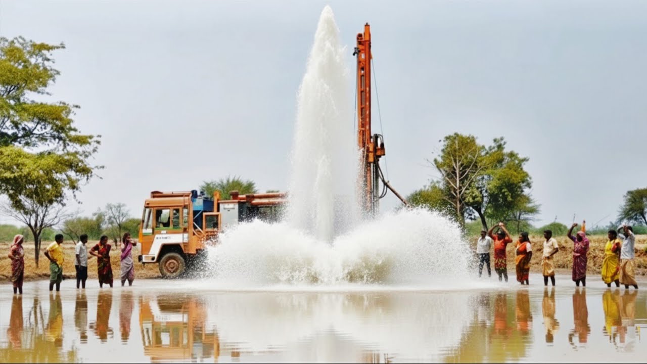 Borewell Drilling 440 Feet Deep 30HP Motor Highest Water Pressure With Coconut Water Checking Method