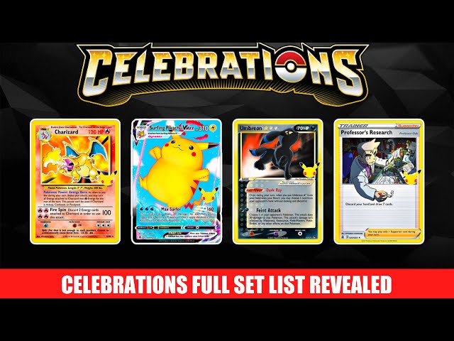 Pokemon Celebrations Full Set List Revealed - YouTube