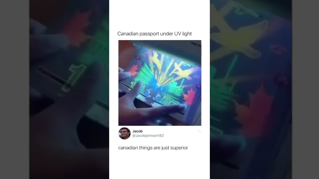 This is how Canadian passport looks like under UV light | shorts
