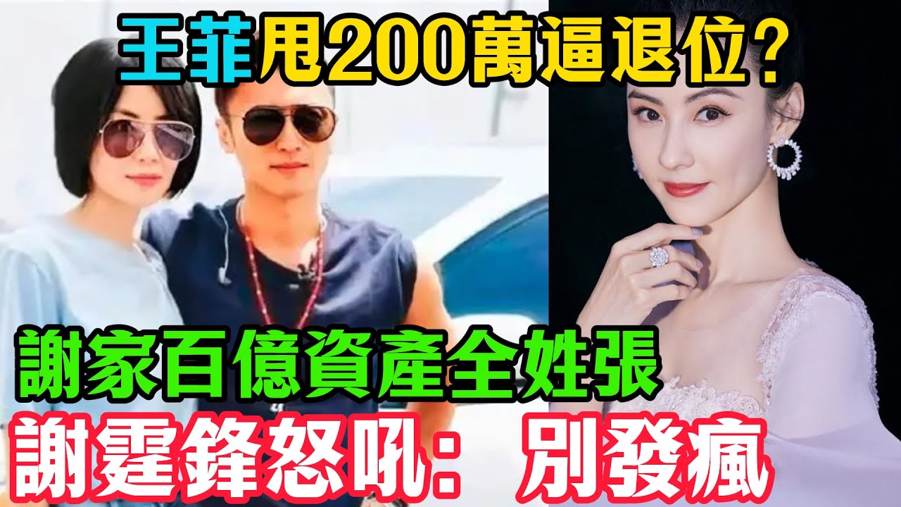 王菲甩200萬逼退位？張柏芝冷笑曬底牌：「謝家百億資產全姓張！」天后當場吃癟，謝霆鋒崩潰怒吼：別在兒子面前發瘋！