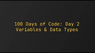 Day 2  - 100 Days of Code