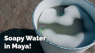 Dirty water, bubbles, and soap suds in Maya
