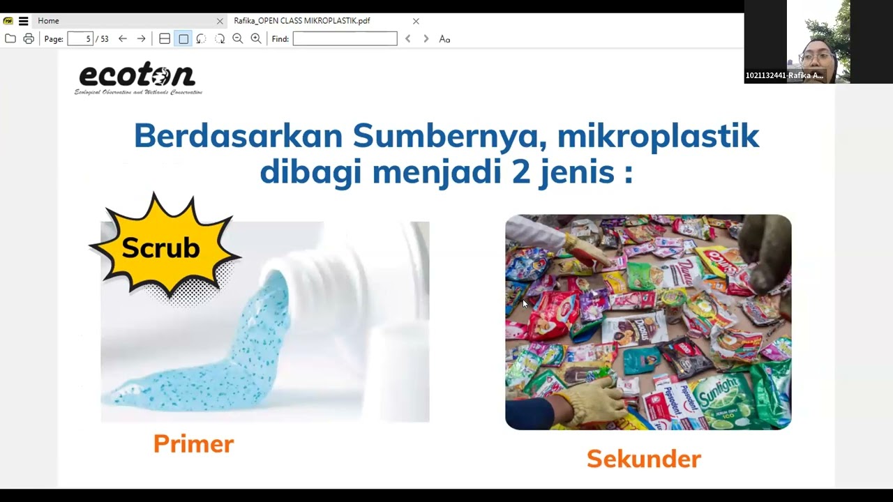Webinar Mikroplastik: Kupas Tuntas Mikroplastik & Praktik Identifikasi Langsung