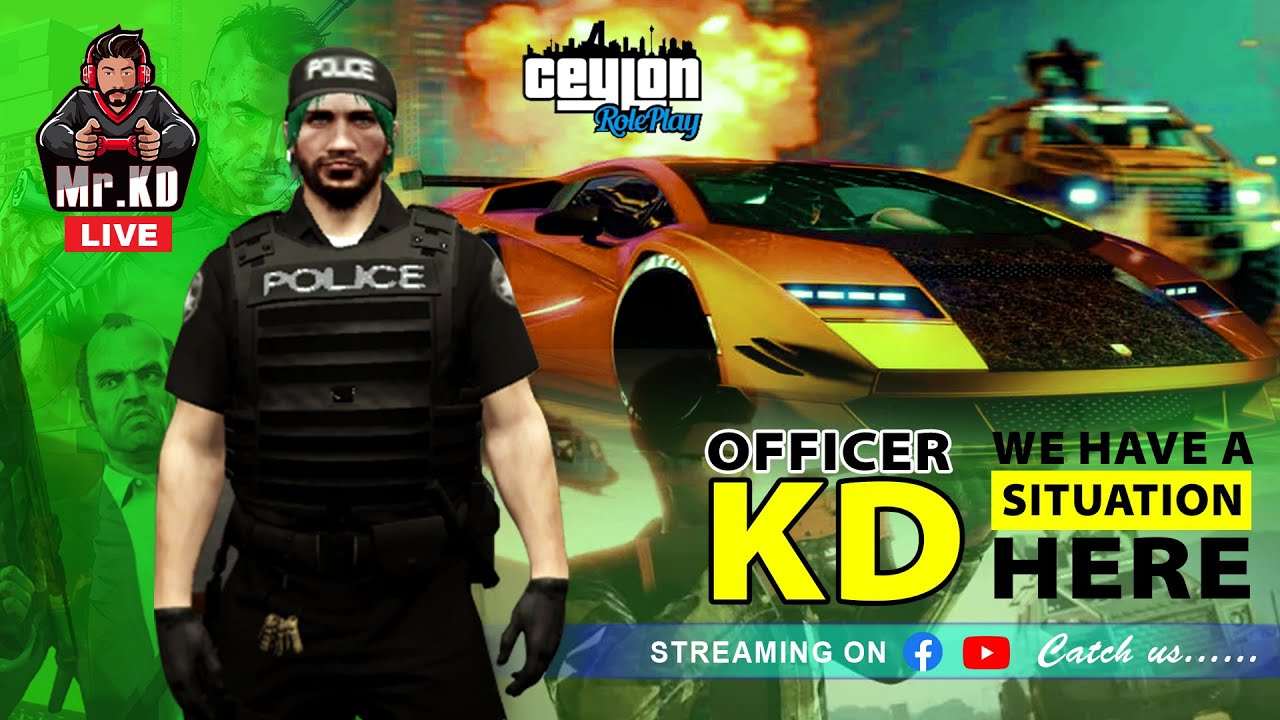 CEYLON RP - POLICE  DUTY  මෙන්න ඔපිසර් ගහනෝ| MR KD LIVE 