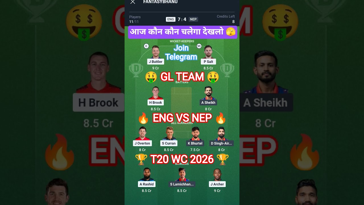 ENG vs NEP Today Match Prediction | ENG vs NEP Dream11 Prediction | T20 World Cup 2026 5th Match