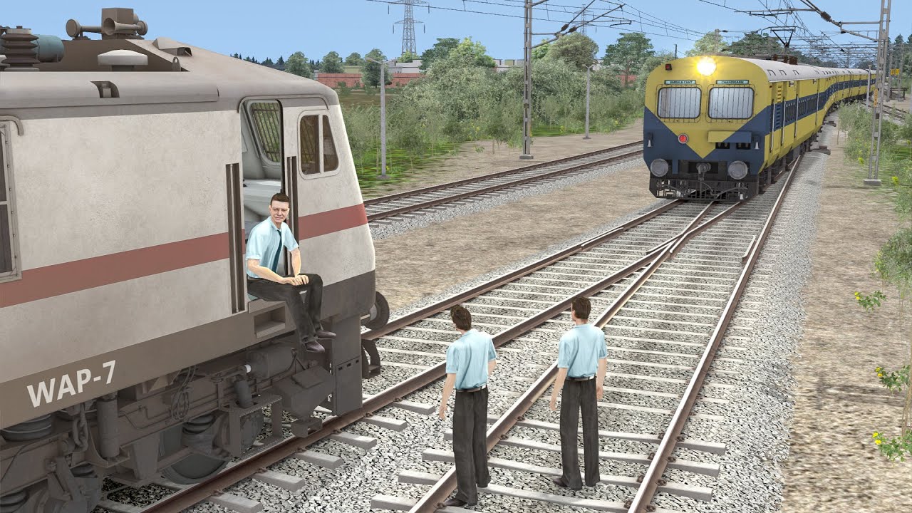 Two Trains on the Same track due to track fault #4 - Emergency stops | BeamNG.Drive
