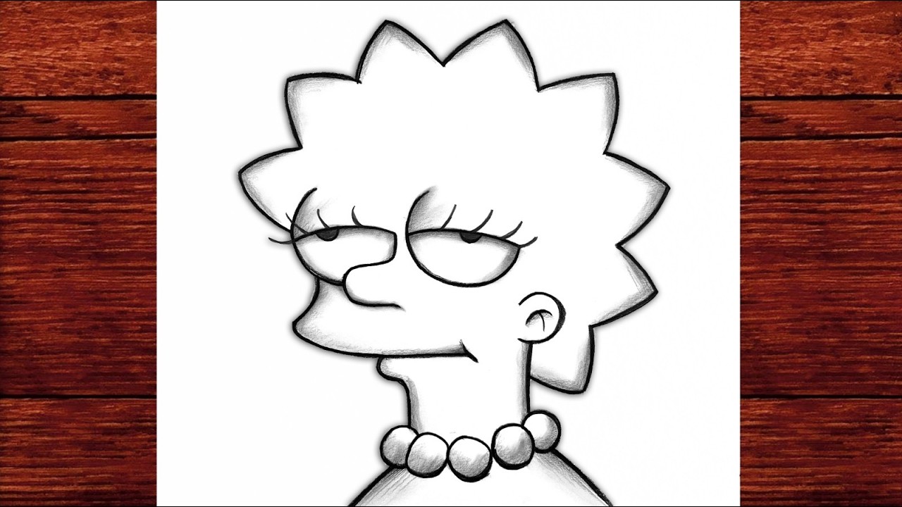 How to Draw Lisa Simpson Step by Step ️ Easy Pencil Sketch Tutorial for ...