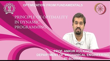 Lecture 24A: Principle of optimality in dynamic programming