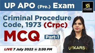 Criminal Procedure Code 1973 | CRPC Important MCQs (Part - 1)| UP APO (Pre.) Exam #11| Rekha Ma'am screenshot 1