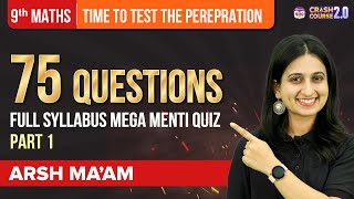 Complete MATHS Mega Menti Quiz  (Part 1) Mission 95%+ in Maths🎯 Class 9 Maths | BYJU'S