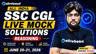 All India SSC CGL Live Mock Analysis | Reasoning Solutions &amp; Time-Saving Tricks