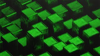 Famous WAVES OF GREEN METAL CUBES. Background animation. Video Loop Net Worth