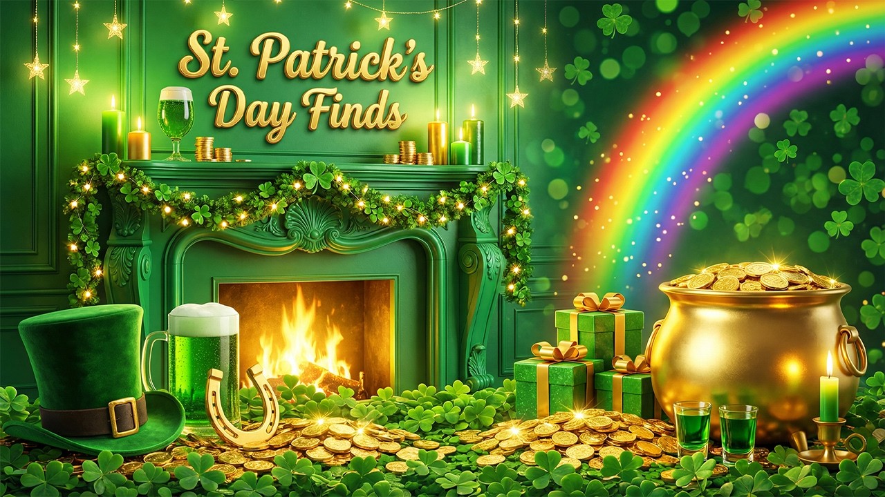 Lucky St Patricks Day Ambience Fireplace🍀 Relaxing Irish Piano Instrumentals🍀 Happy St Patrick’s Day