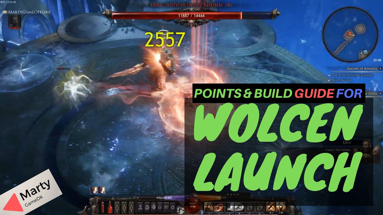 Wolcen Lords Of Mayhem Beginner Launch Build - WARRIOR BUILD GUIDE ACT 1 BOSS gameplay