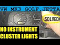 HOW TO REPLACE INSTRUMENT CLUSTER LIGHTS on VW MK3 GOLF, JETTA. REMOVAL & INSTALLATION. #pistonshack