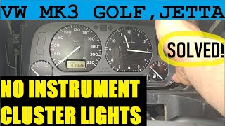 HOW TO REPLACE INSTRUMENT CLUSTER LIGHTS on VW MK3 GOLF, JETTA. REMOVAL & INSTALLATION. #pistonshack
