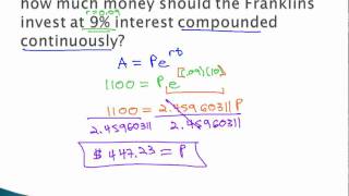 Compound Interest - Finding Principle with Continuous Interest