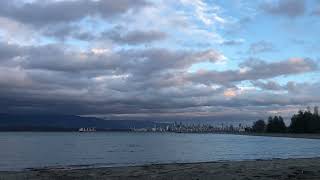 Clouds moving quickly across the bay at Jericho Beach