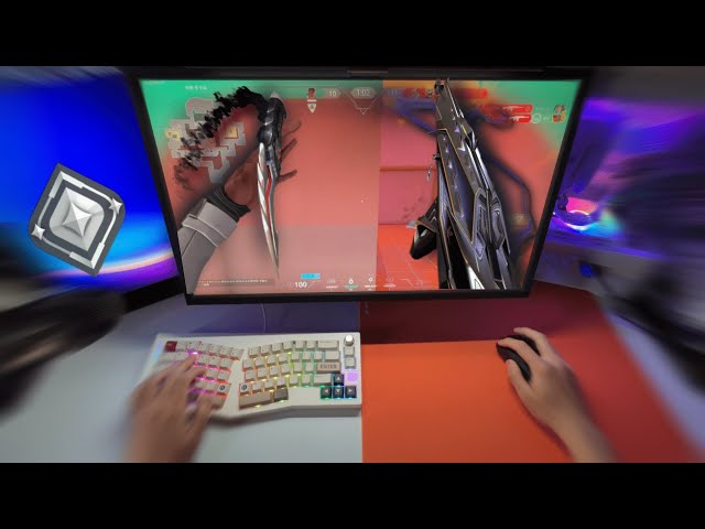 This keyboard has a cute retro vibe+Valorant pov ASMR 🎮