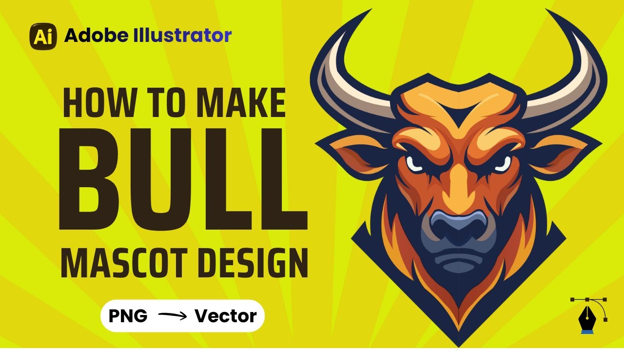 How to Vectorize a PG Image in illustrator | How to Create Bull Face Logo in illustrator | Mascot