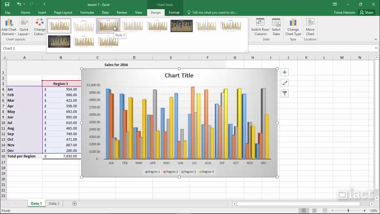 Apply Chart Style 13 To The Chart