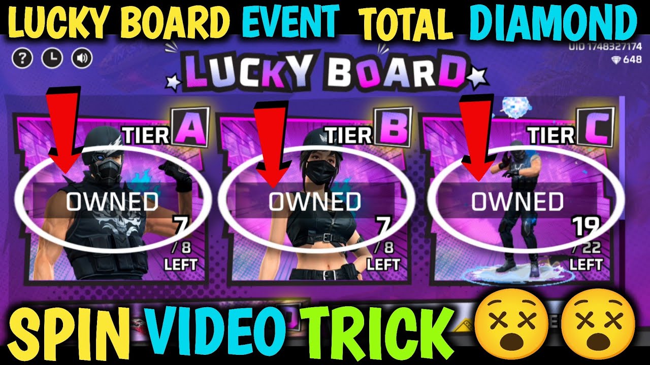 LUCKY BOARD EVENT FREE FIRE SPIN | LUCKY BOARD EVENT SPIN| FREE FIRE LUCKY BOARD EVENT| LUCKY BOARD?
