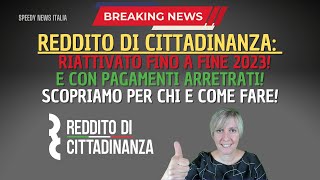 RDC RIATTIVATO FINO A FINE 2023! CON PAGAMENTI ARRETRATI! SCOPRIAMO PER CHI E COME FARE!