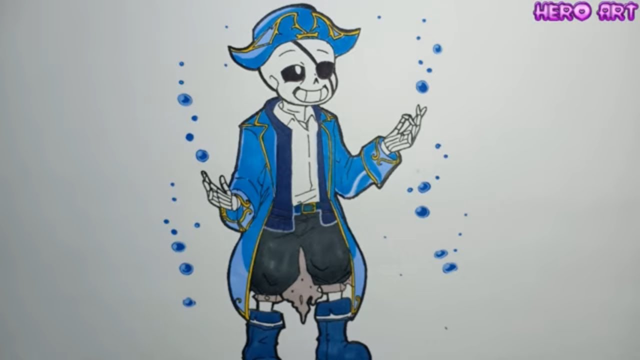 How To Draw Ocean Sans Cách Vẽ Sans Cướp Biển Dễ Và Đẹp - Youtube