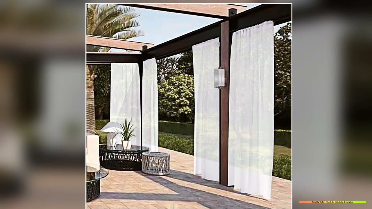 Cabana Solid Indoor Outdoor Curtains Light Filtering Opacity with Grommet Top Water Repellent1Pack