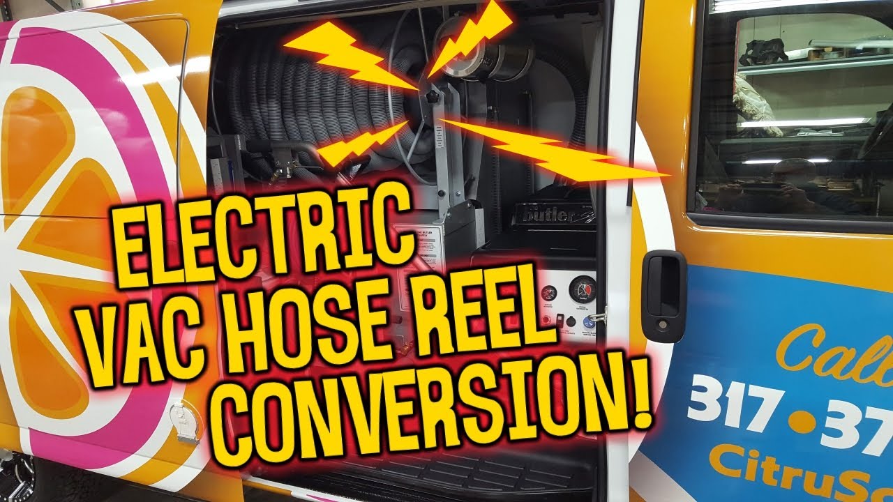 How to convert a manual vac hose reel to ELECTRIC! 