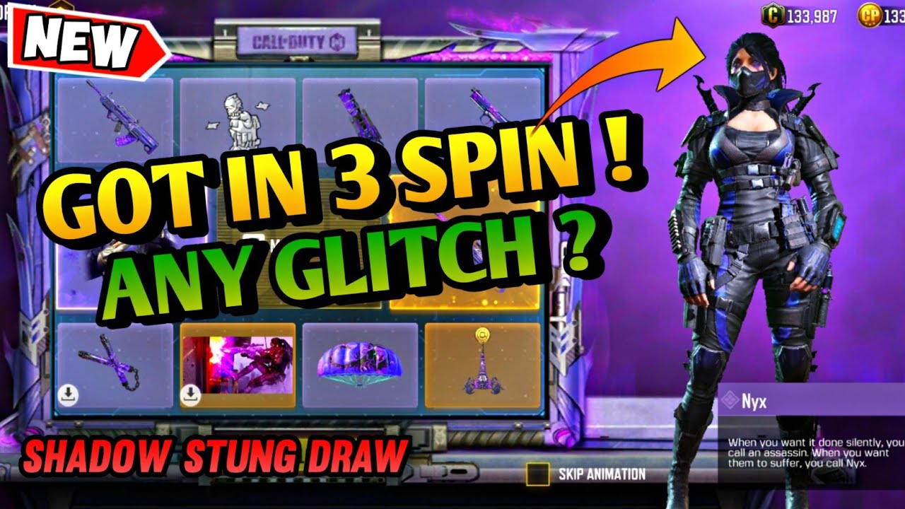 SHADOW STUNG DRAW | TRY 3 SPIN SHADOW STUNG DRAW CODM | UNLOCK NYX | SVD TOXICANT