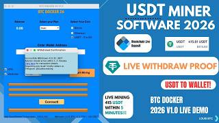 LIVE USDT WITHDRAW TO BLOCKCHAIN WALLET! | BEST USDT MINER SOFTWARE 2026 | BTC DOCKER 26 | screenshot 4