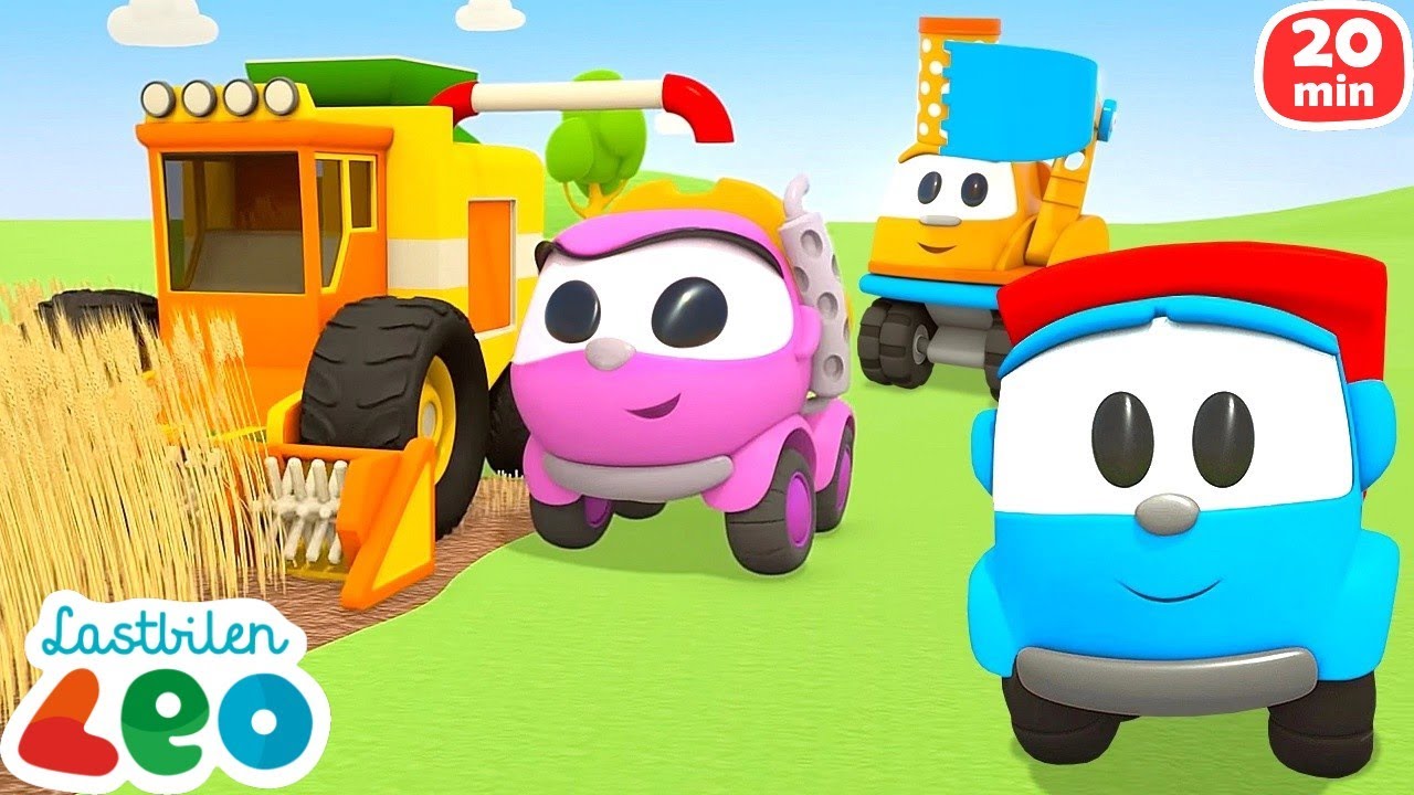 Lastbilen Leo & gårdsfordon för barn. Bilserier på svenska. Spel för barn