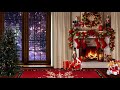 Warm Christmas Fire With Music From Another Room | Christmas Ambience | 3+ Hours