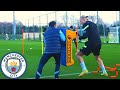 Strength and speed up training on the pitch  manchester city fc