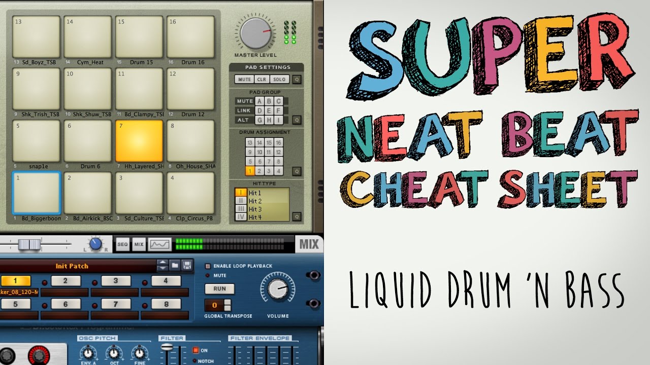 ⁣Liquid Drum n' Bass: Super Neat Beat Cheat Sheet