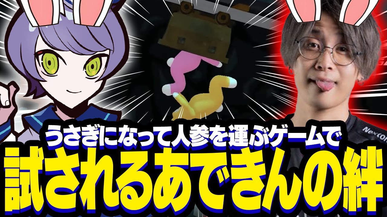 うさぎになって人参を運ぶゲームで試されるあできんの絆【Super Bunny