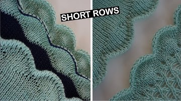 Knitting a scalloped hem using short rows.