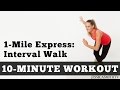 1 Mile Express Interval Walk - Low Impact Cardio You Can Do At Home In A Small Space!