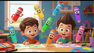 Sette piccole matite scarabocchiano scarabocchiano scarabocchiano | Canzone creativa per colorare... screenshot 5