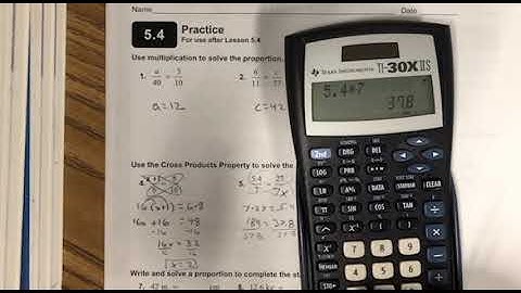 Sec. 5.4: Solving Proportions