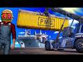 Unloading Cargo Ships During a HURRICANE! (Docked)