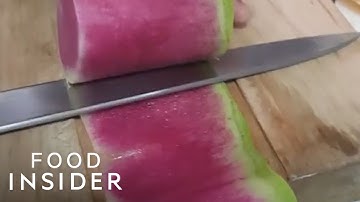 Chef Cuts Vegetables Into Beautiful, Thin Slices