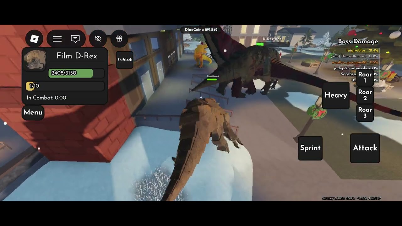 Otra pelea más con el Boss fuera de su casita /Jurassic Blocky 